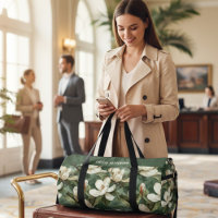 Élégant Magnolia motif floral Nom personnalisé