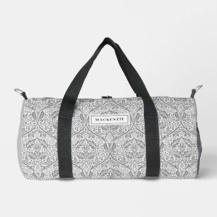 Sac De Sport Élégant motif floral gris