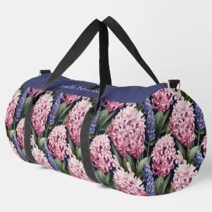 Sac De Sport Élégant motif rose floral Nom personnalisé