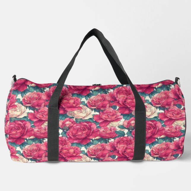 Sac De Sport Élégant Motif Rose Grand (Recto)