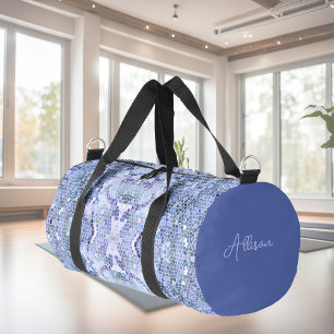 Sac De Sport Elégante mosaïque bleue glace, coutume moderne