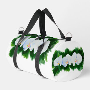 Sac De Sport Elégante peinture d'orchidée tropicale blanche
