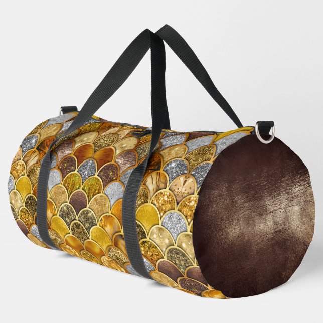 Sac De Sport Élégantes échelles de sirène en or (Coin gauche)