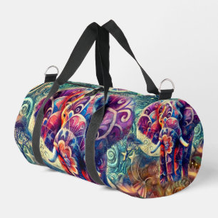 Sac De Sport Éléphant lunaire à la nuit Bleu pourpre étoiles Lu