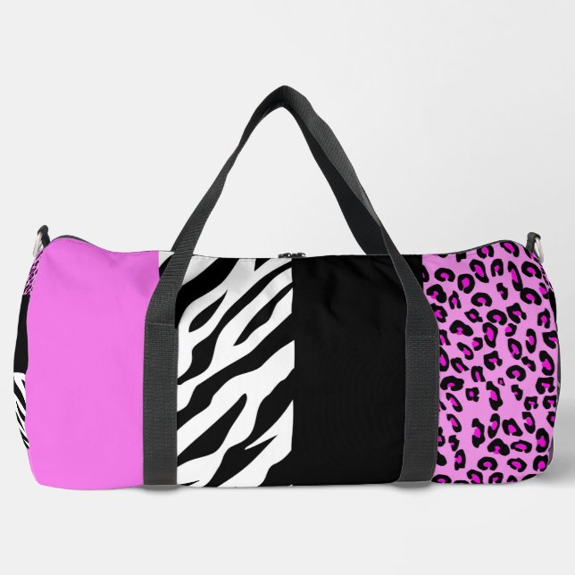 Sac De Sport Empreinte de léopard, Zebra Print, Poster de anima (Recto)