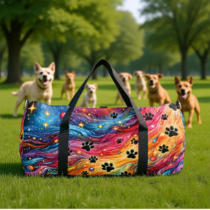 Sac De Sport Empreinte de patte cosmique tourbillonnante