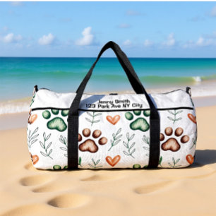 Sac De Sport Empreinte de patte feuillue pour animaux de compag