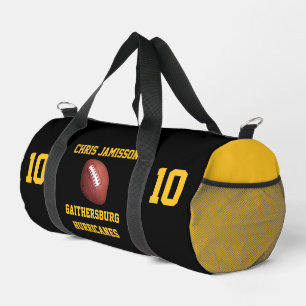 Sac De Sport Équipe de football, entraîneur Joueur Or Noir Pers