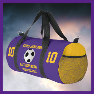 Sac De Sport Équipe de football, entraîneur, joueur Purple Gold