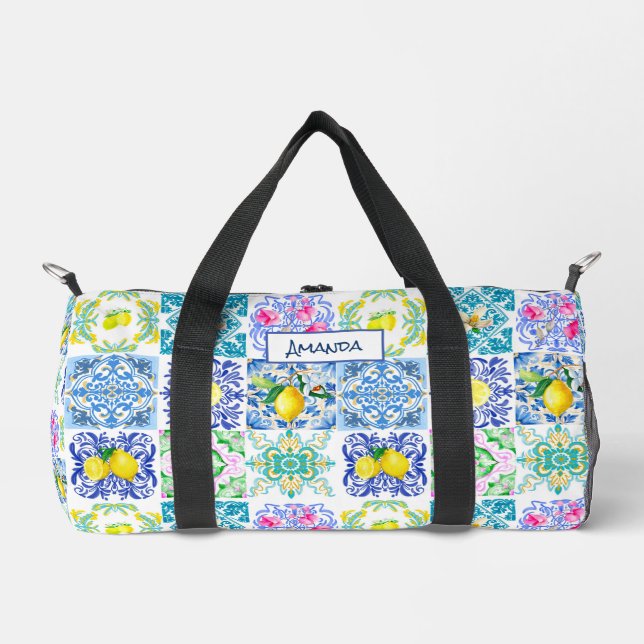 Sac De Sport Été agrumes siciliens azulejo méditerranéen (Recto)