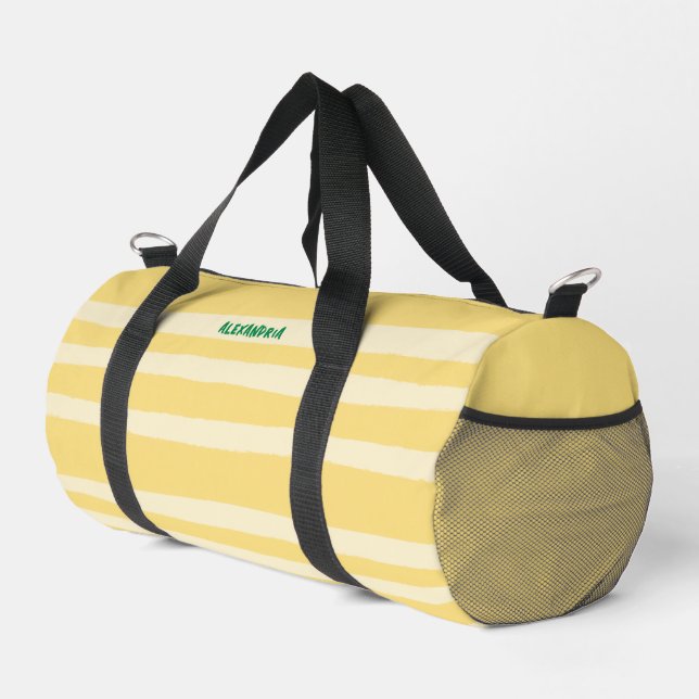 Sac De Sport Été chic rayé jaune Vacances (Coin droit)