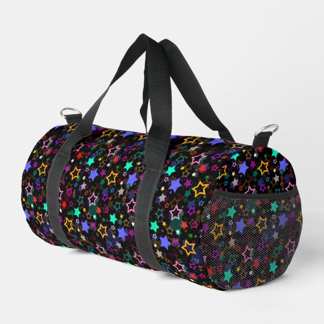 Sac De Sport Étoiles Colorées Noir  (Coin droit)