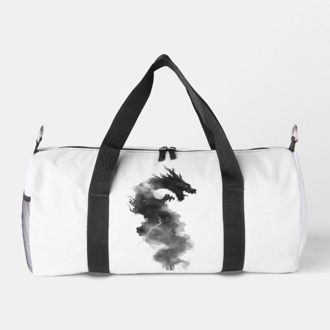 Sac de sport fantaisie de dragon de fumée d'encre  (Verso)