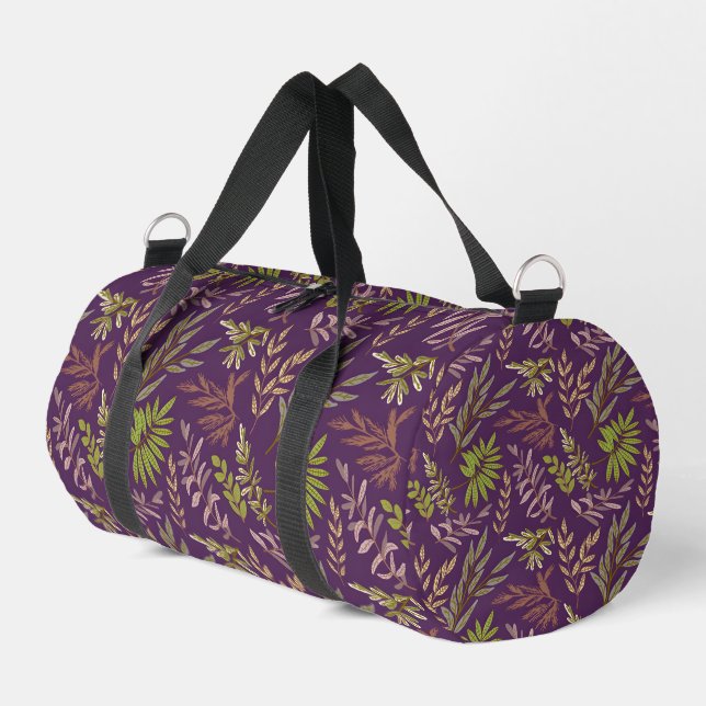 Sac De Sport Feuilles botaniques : un dos violet époustouflant (Coin gauche)