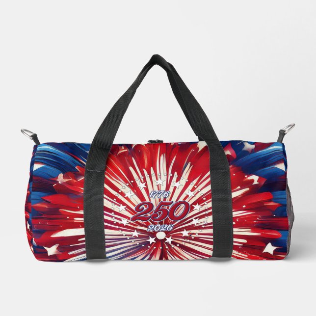 Sac De Sport Feux d'artifice graphiques rouge, blanc et bleu (Recto)
