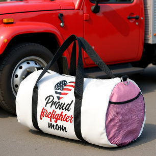 Sac De Sport Fière Maman Pompière Cœur Américain