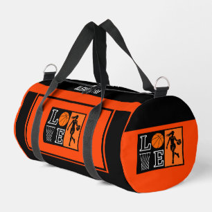 Sac De Sport Fille de joueur de basket-ball orange noir anniver