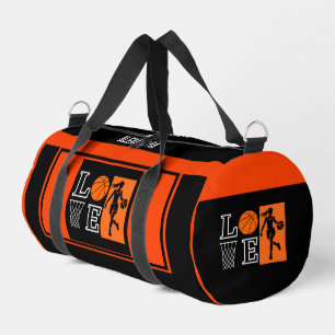 Sac De Sport Fille de joueur de basket-ball orange noir anniver