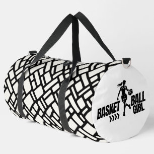 Sac De Sport Fille de joueur de basket rayé noir et blanc