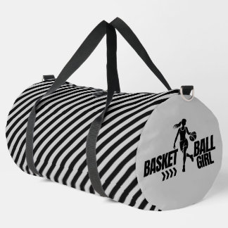 Sac De Sport Fille de joueur de basket rayée noir et blanc