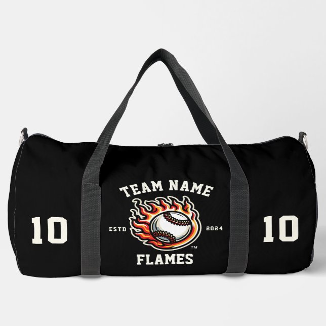 Sac De Sport Flames "Personnalisable" Baseball (Recto)