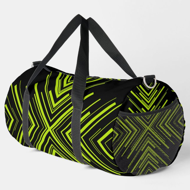 Sac De Sport Flèches en Lime vert et noir (Coin droit)