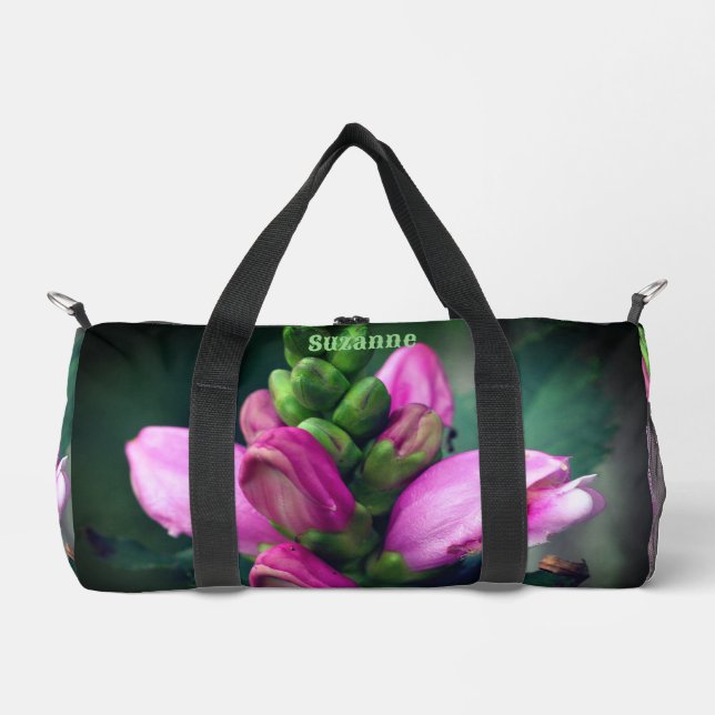 Sac De Sport Fleur à tête de torchon rose personnalisée (Recto)