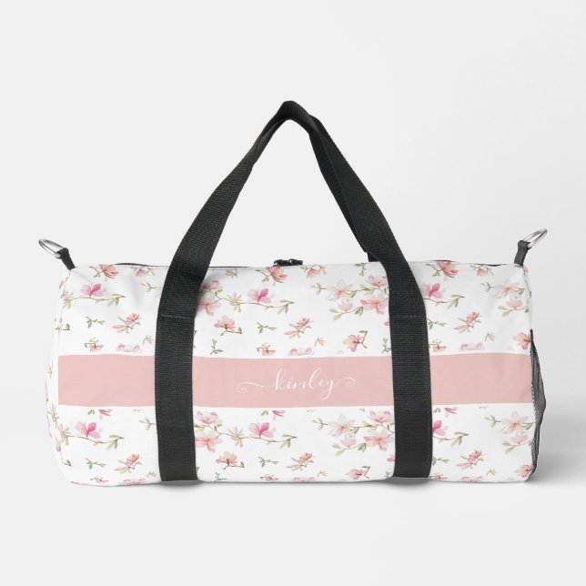Sac De Sport Fleur Aquarelle rose doux (Recto)