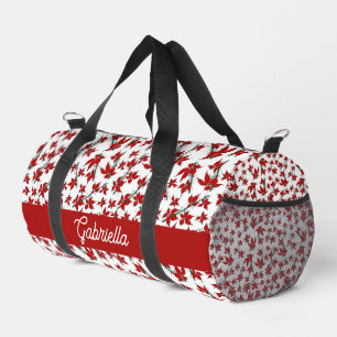 Sac De Sport Fleur botanique rouge de Noël
