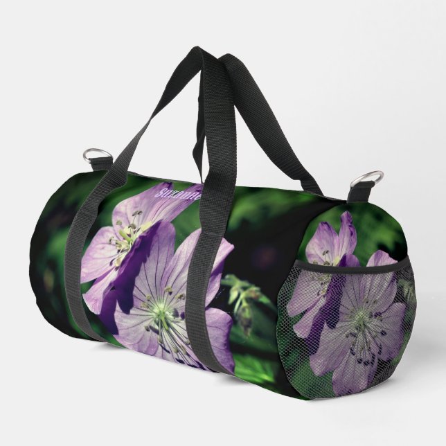 Sac De Sport Fleur de géranium violet personnalisée (Coin droit)
