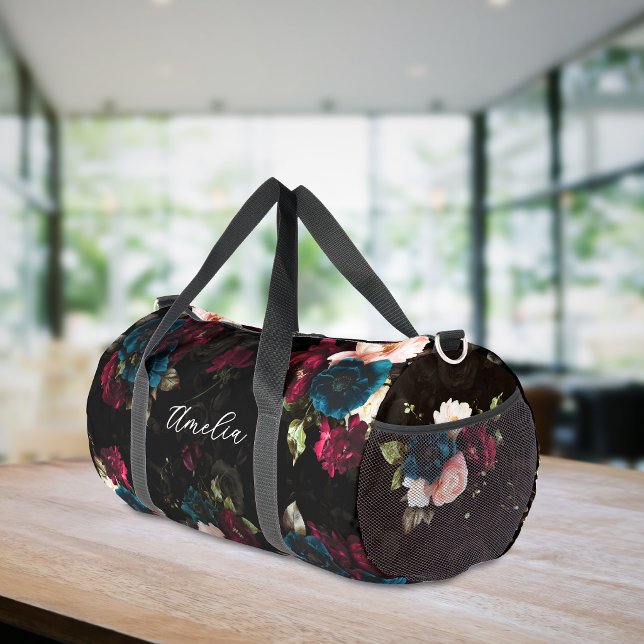 Sac De Sport Fleur de luxe turquoise foncé rouge (Créateur téléchargé)