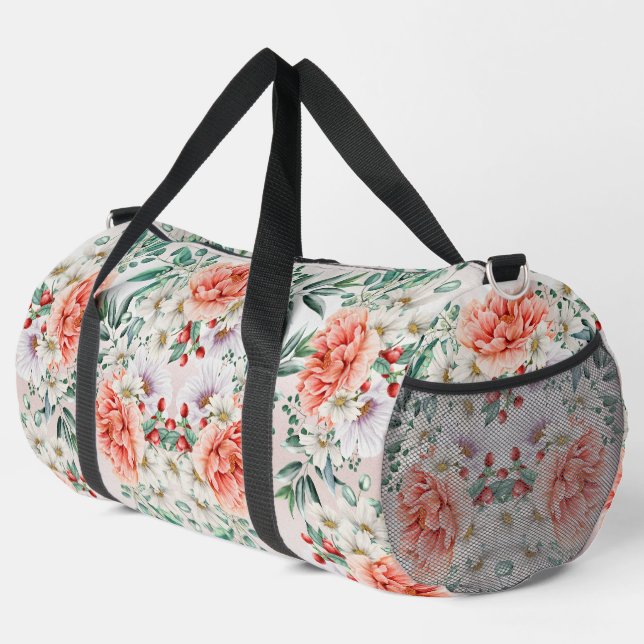 Sac De Sport Fleur de pivoine aquarelle (Coin droit)