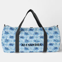 Fleur de teinture bleu Tie motif Nom personnalisé