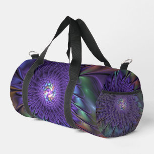 Sac De Sport Fleur fractale Abstraite moderne et colorée tendan