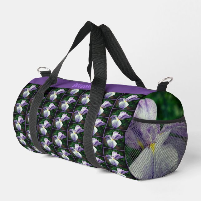 Sac De Sport Fleur Iris Japonaise Se Dépliant Personnalisé (Coin droit)