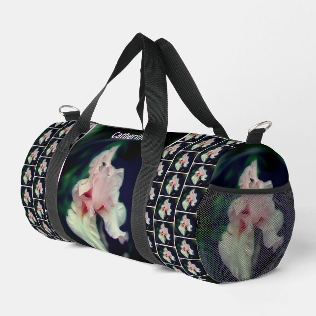 Sac De Sport Fleur Iris Rose Art Abstrait Personnalisé (Coin droit)