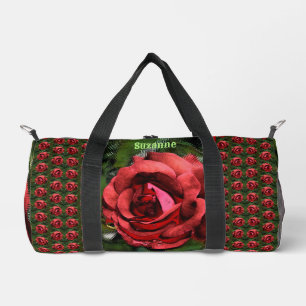 Sac De Sport Fleur Rose Rouge En Fleur Abstrait Personnalisé