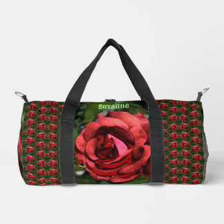 Sac De Sport Fleur Rose Rouge En Fleur Abstrait Personnalisé