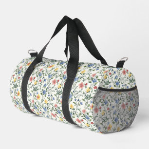 Sac De Sport Fleur sauvage aquarelle jaune bleu 