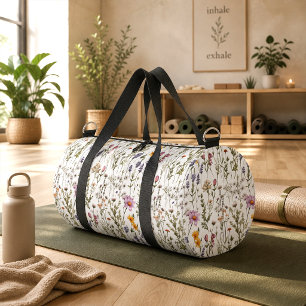 Sac De Sport Fleur sauvage aquarelle rose violet
