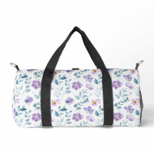 Fleur sauvage aquarelle verte violette