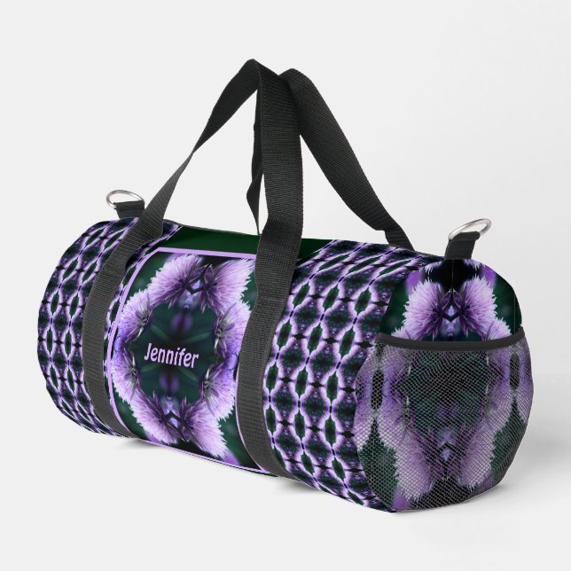 Sac De Sport Fleur violet Allium Abstrait Personnalisé (Coin droit)