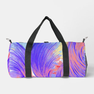 Sac De Sport Fleurs Abstraites élégantes Bleu rose