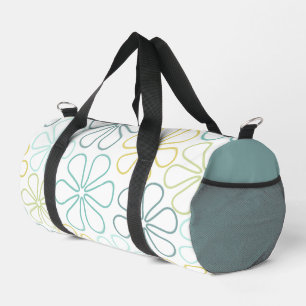 Sac De Sport Fleurs Abstraites Teals Lime jaune Blanc