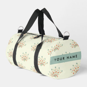 Sac De Sport Fleurs bleues et rouges, Bleu, Votre nom