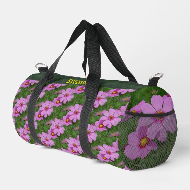 Sac De Sport Fleurs Cosmos Rose Motif Personnalisé (Coin droit)