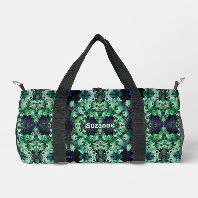 Sac De Sport Fleurs de marguerite africaines vertes Abstraites  (Recto)
