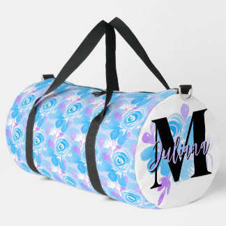 Sac De Sport Fleurs de rose aquarelle bleu violet