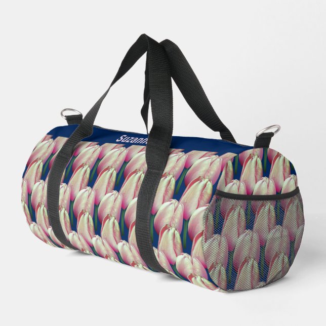 Sac De Sport Fleurs de tulipe rose Motif personnalisé (Coin droit)