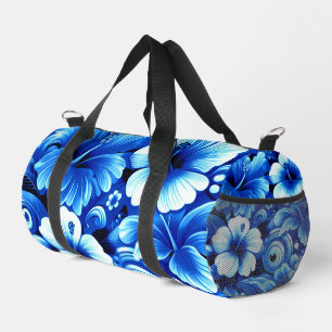 Sac De Sport Fleurs hawaïennes tropicales Hibiscus Cobalt Bleu